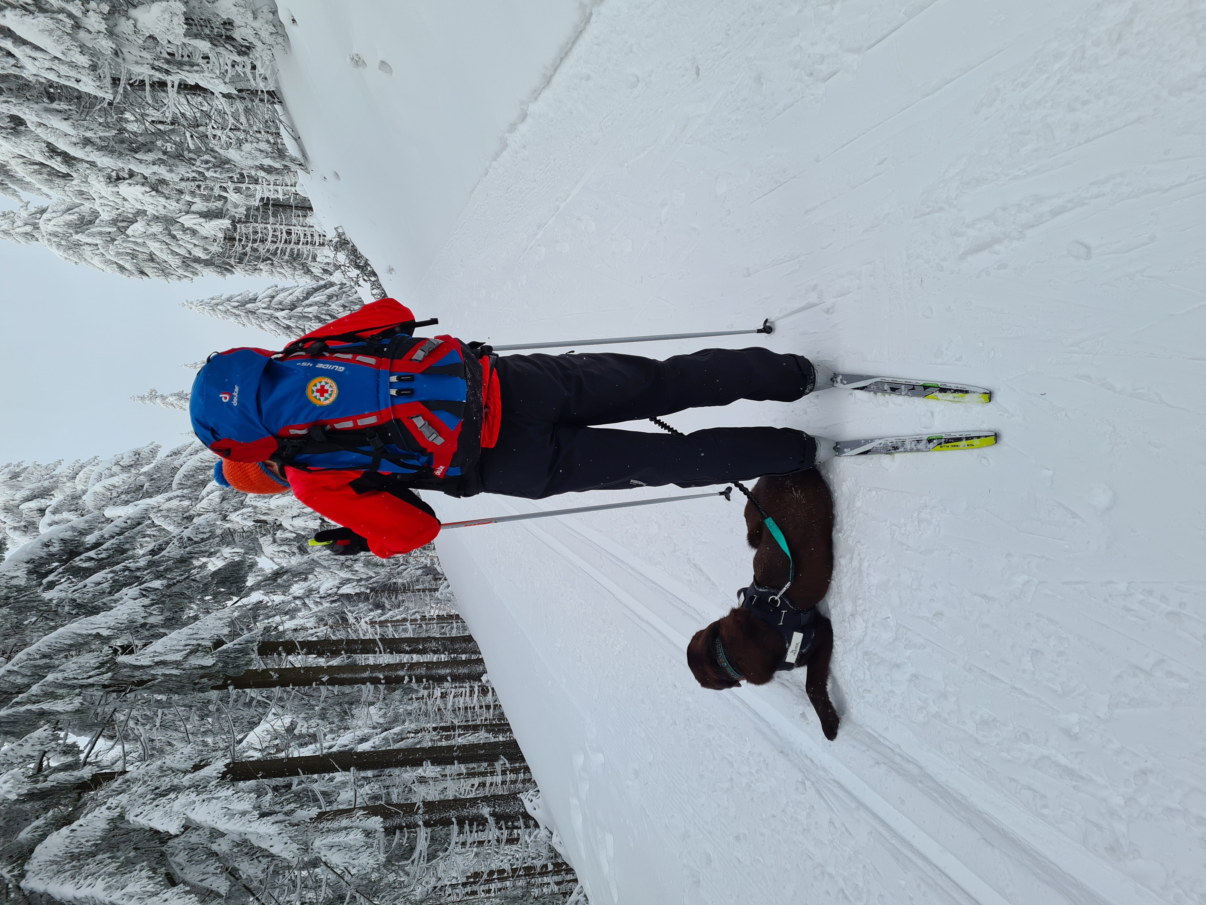 Bergwachtmitglied im Winter